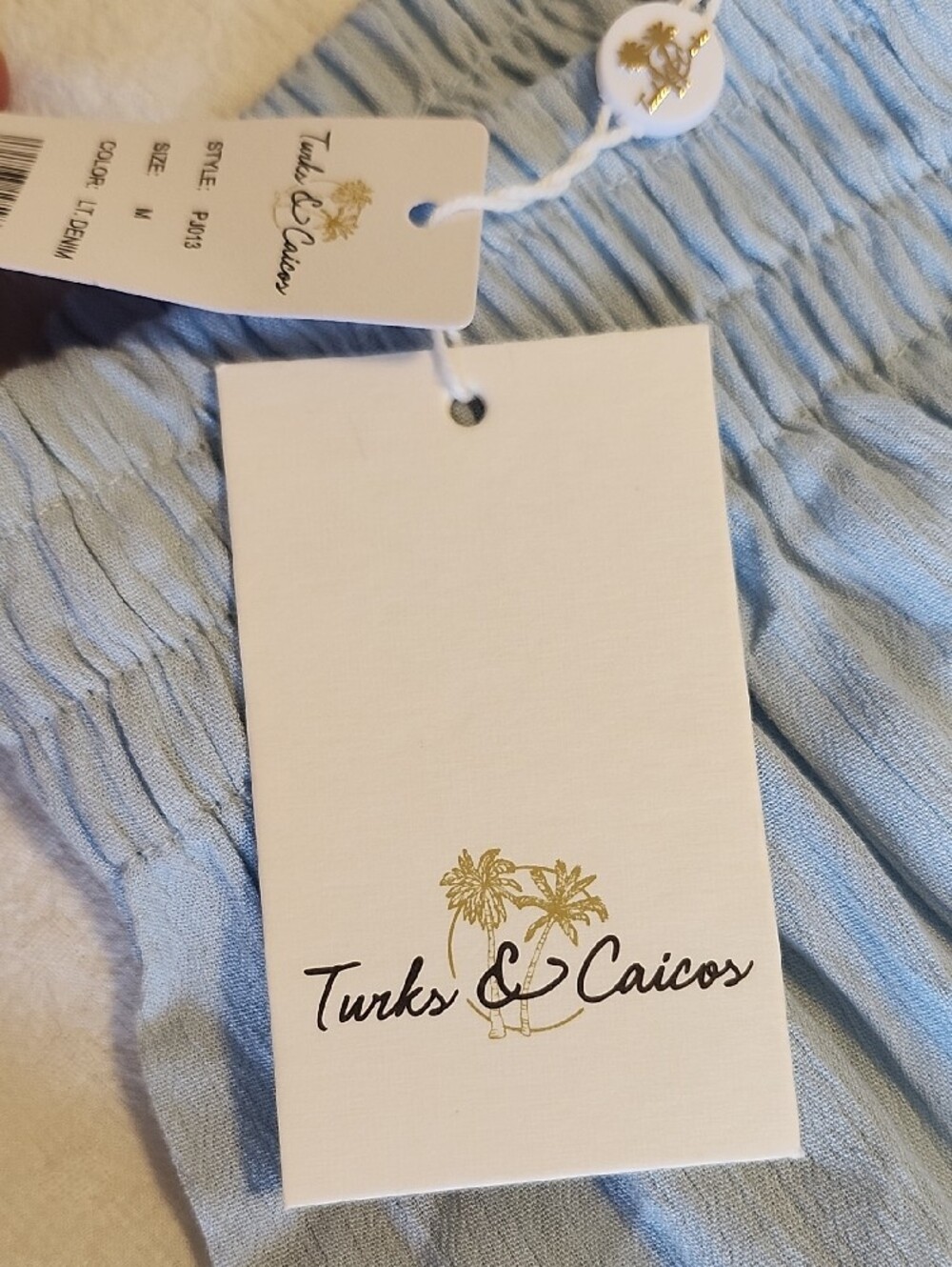 Turks & Caicos Light Blue Crochet Wide Leg Pants Cover Up NWT - Picture 8 of 11